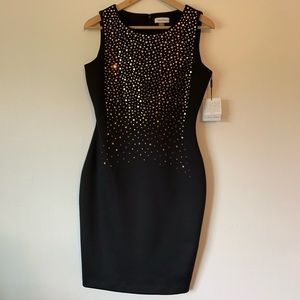 NWT Calvin Klein Studded Black Dress 8